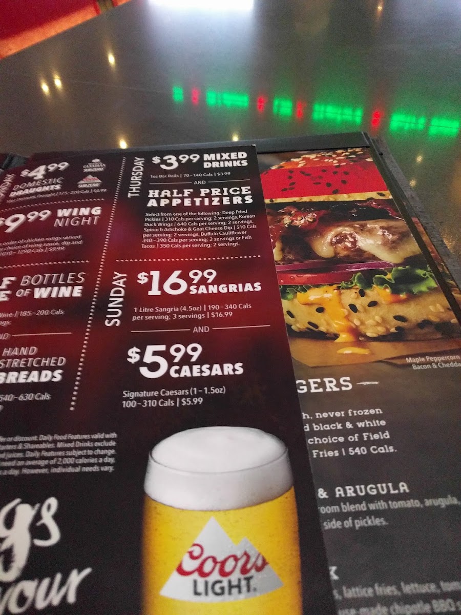 Menu - Shoeless Joe's Sports Grill photo 10