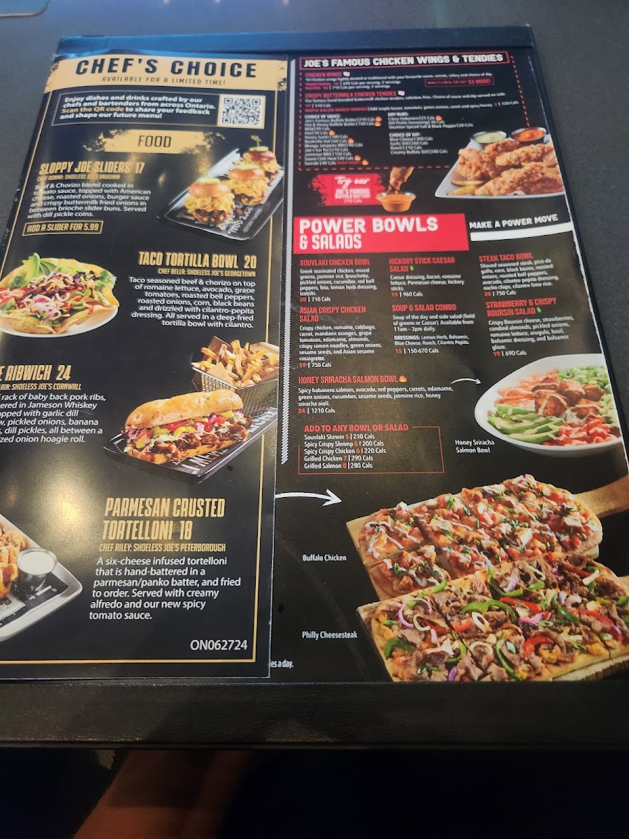 Menu - Shoeless Joe's Sports Grill photo 2