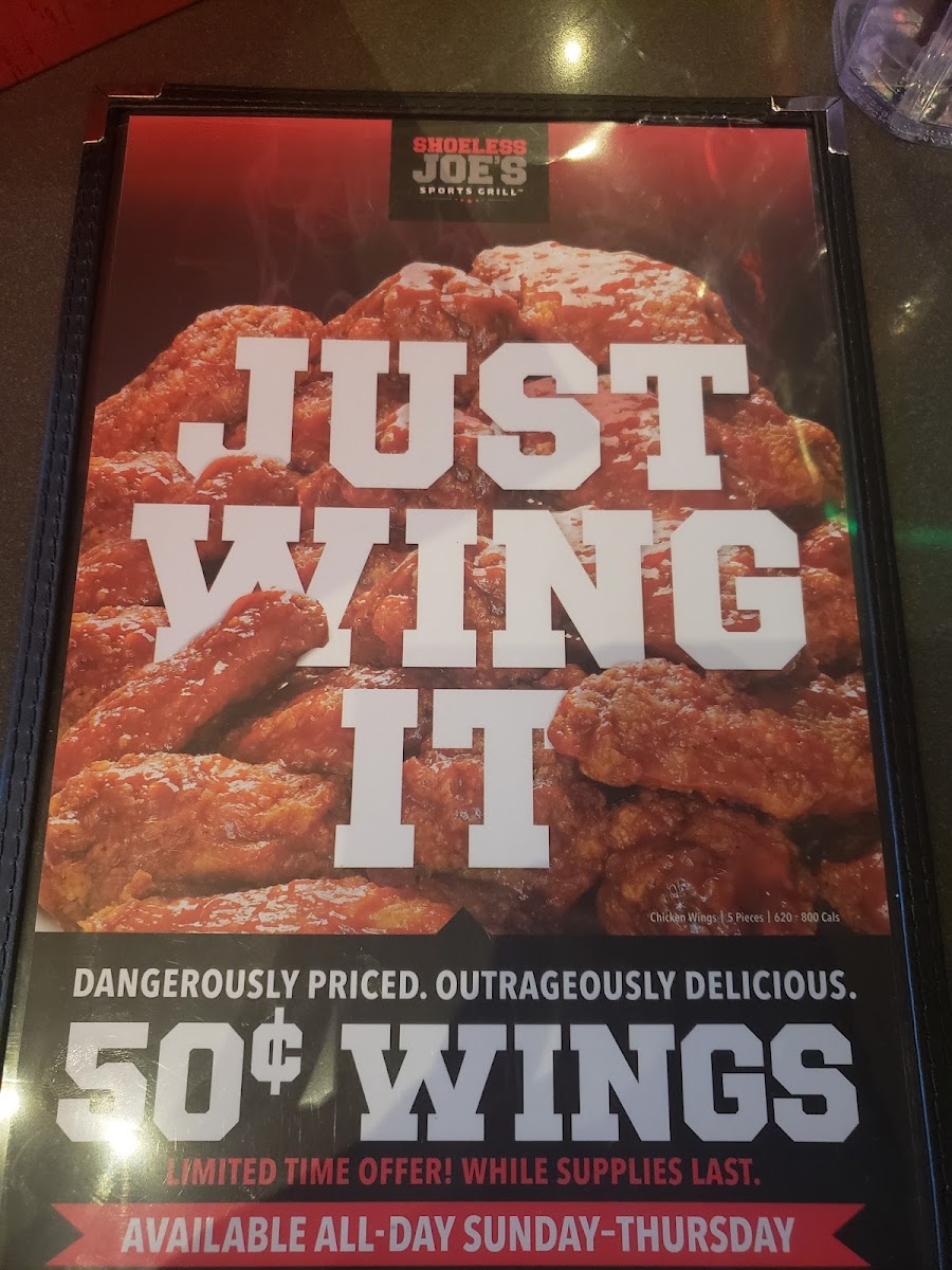 Menu - Shoeless Joe's Sports Grill photo 7