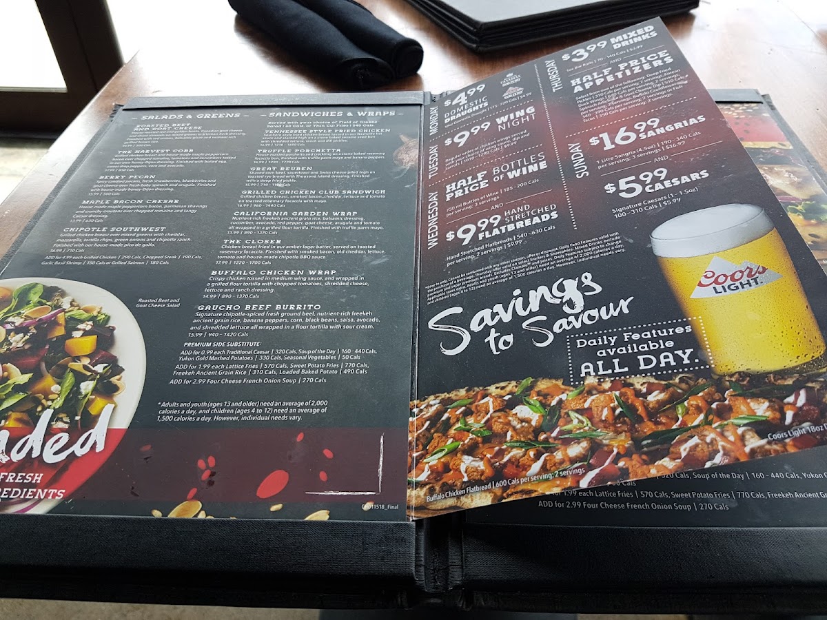 Menu - Shoeless Joe's Sports Grill photo 8