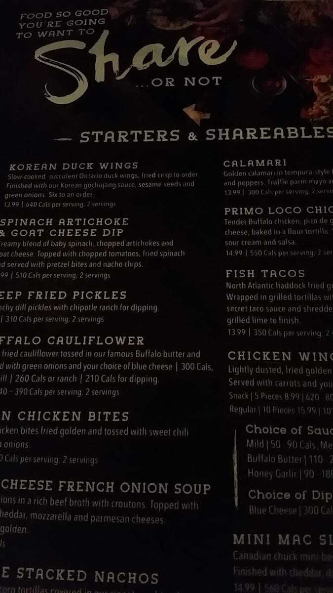 Menu - Shoeless Joe's Sports Grill photo 9